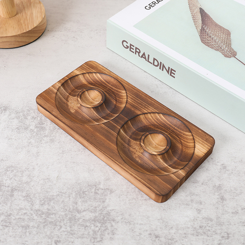 Placa de pulsera de madera maciza Placa de exhibición redonda con cuentas Pulsera Placa de almacenamiento de pulsera Paleta de almacenamiento de exhibición de joyería