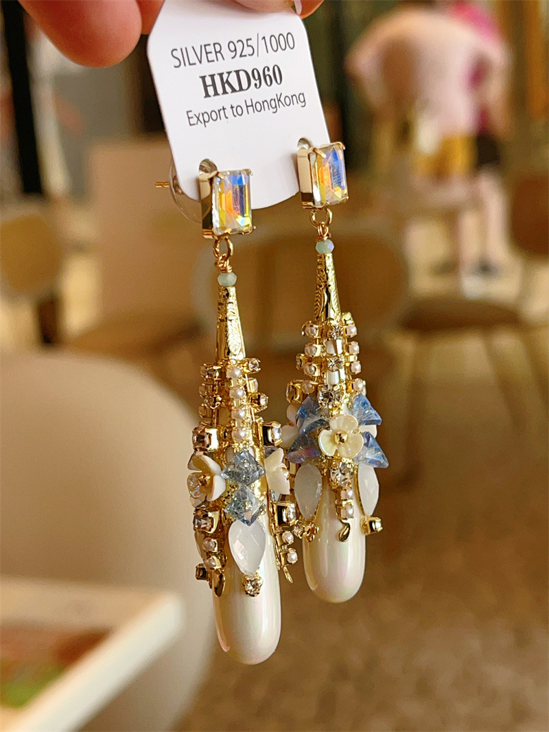 Water Droplets Pattern 1 Pair Bohemian Water Droplets Copper Drop Earrings