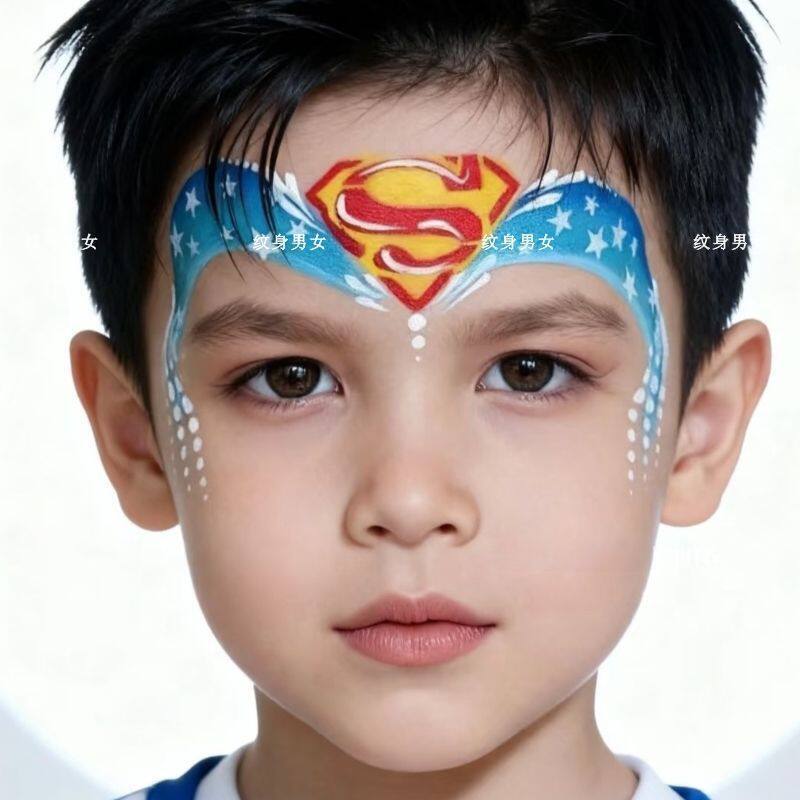 Kindergarten Performance Face Painting Stickers Kidsren's Waterproof Tattoo Stickers Batman Dinosaur Superman Fox Costume Stickers Kindergarten Performance Face Painting Stickers Kidsren's Waterproof Tattoo Stickers Batman Dinosaur Superman Fox Costume Stickers