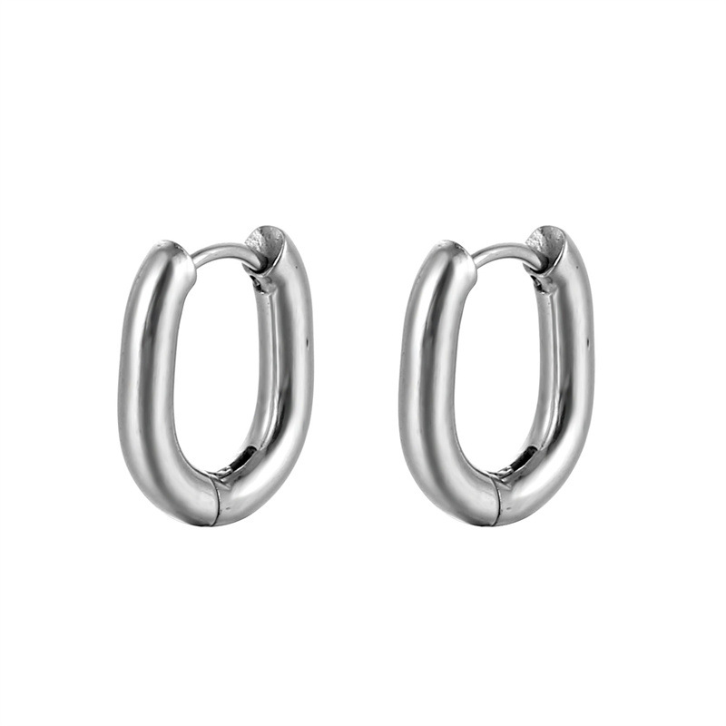 1 Piece Simple Style Geometric Stainless Steel Earrings display picture 3