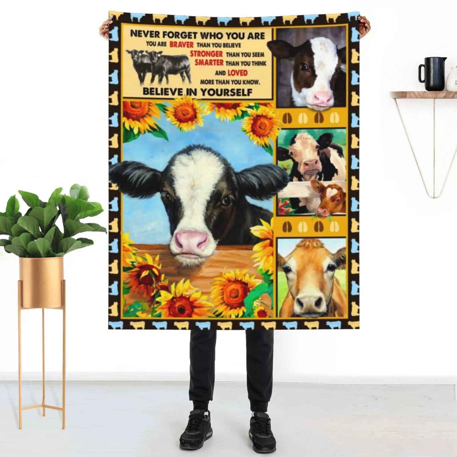 Amazon горячие продажи коровья ферма фланелевое одеяло для кондиционирования воздуха подарок для пожилых Двусторонняя фланель