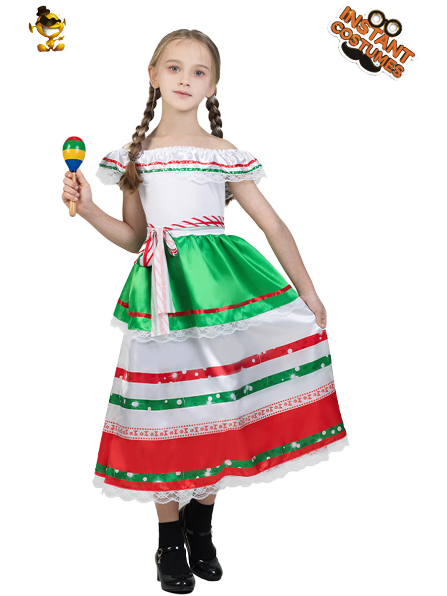 Disfraces de fiesta mexicana para niños y niñas de Halloween, disfraces de cosplay, disfraces de espectáculo escénico transfronterizos image 3
