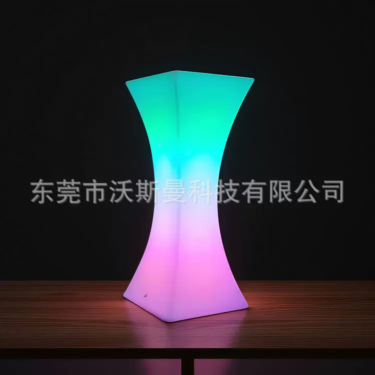 户外发光幻彩酒吧桌发光酒吧台七彩方鸡尾酒桌工厂批发LED家具