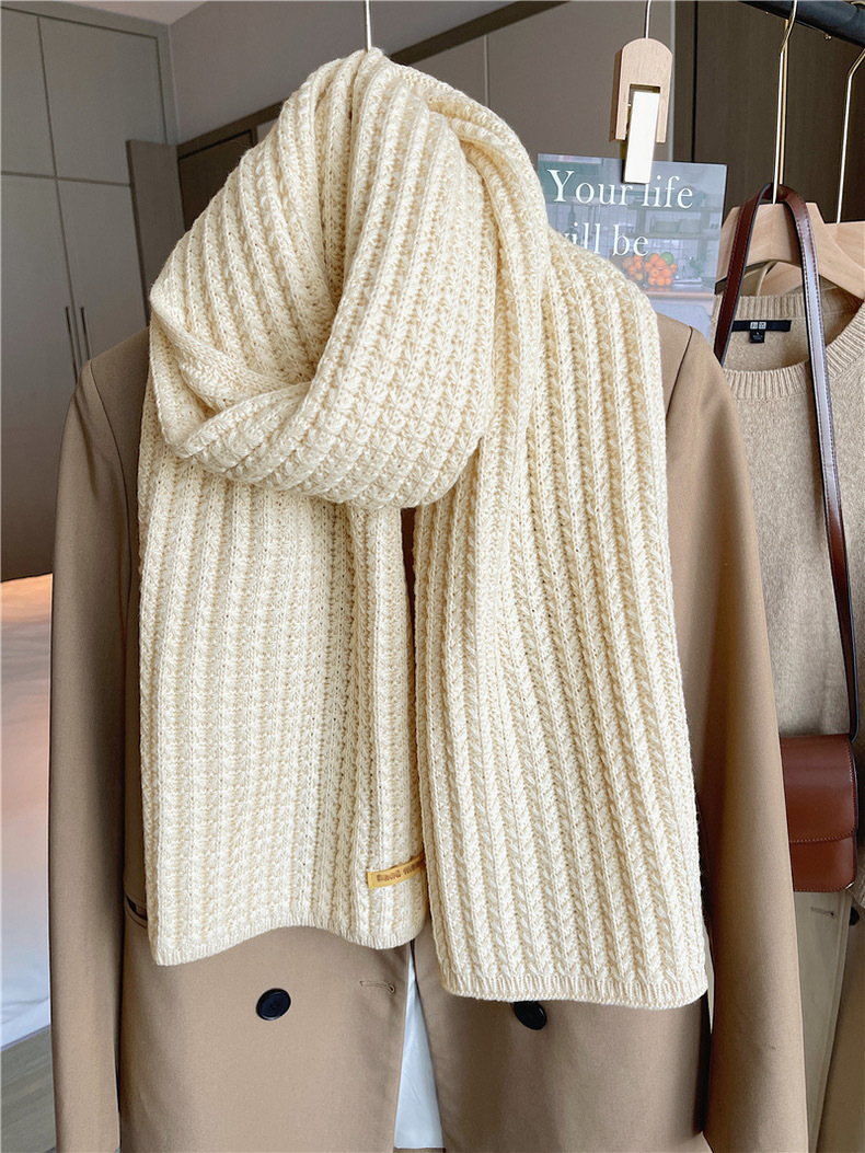 Extended Windproof Solid Colour Scarf For Women Elegant Scarf_voghion.com