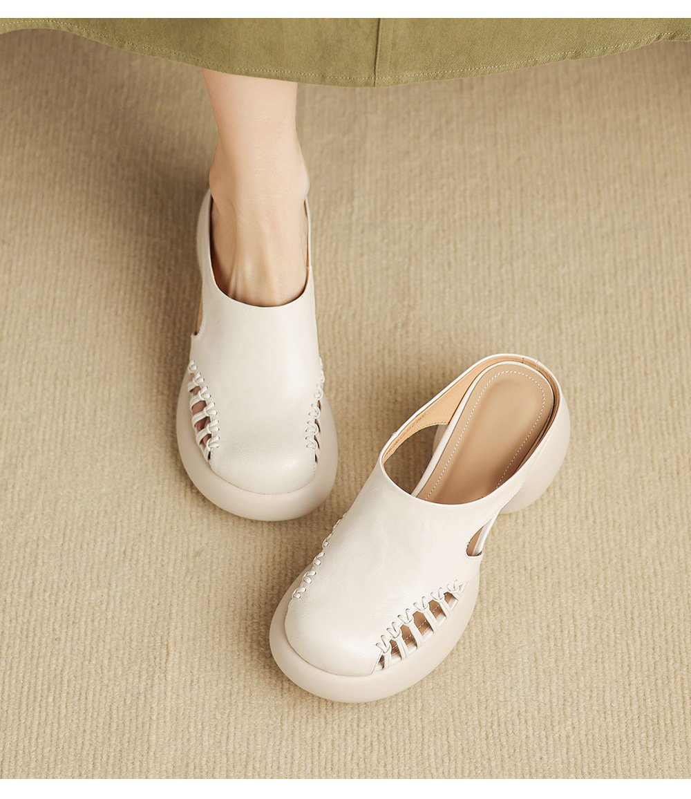 Sandal cao gót nữ mũi trùm đế dày gót 6 cm — đen chi tiết 4