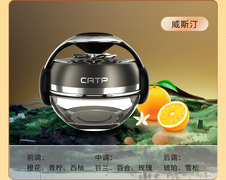 [Cross-Border] Car Perfume Car Aromatherapy Ornaments Solar Rotating High-End Car Center Console Long-Lasting Light Fragrance