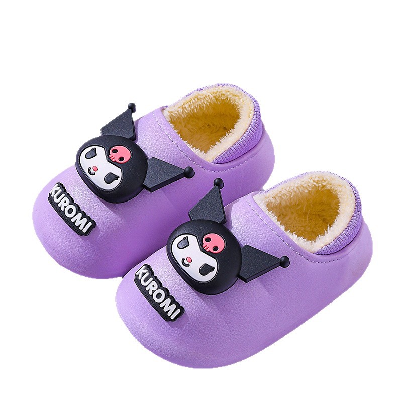 Sanliou zapatillas de algodón de invierno para niños, niñas y niñas, cubierta de algodón impermeable de vello, bolsas de bebés, zapatos de talón de algodón