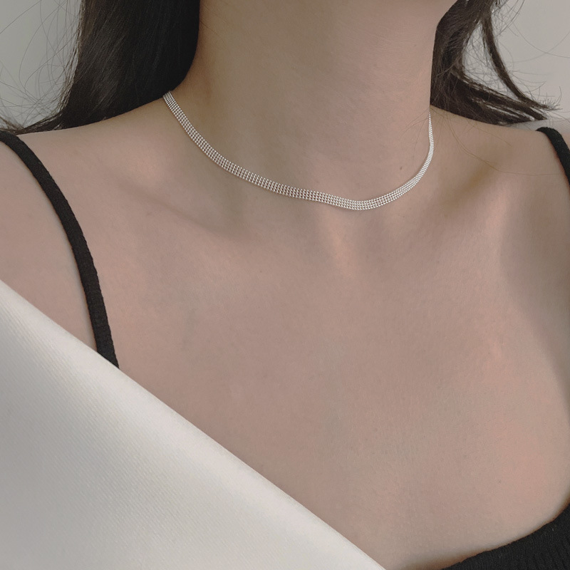 cable chain, Twisted Rope Chain Chain Type 1 Piece Quantity 925 Sterling Silver Patchwork Plating Geometric Long Necklace Necklace Choker