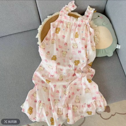 Nube transfronteriza algodón cinturón cojín de pecho pijama de mujer cinturón dulce de dibujos animados estudiantes pueden usar ropa de casa pijama