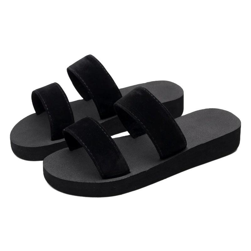 Взрыв внешней торговли Новые однотонные пляжные откидные Тапочки женские летние европейские и американские модные высокие с толстым дном сэндвич