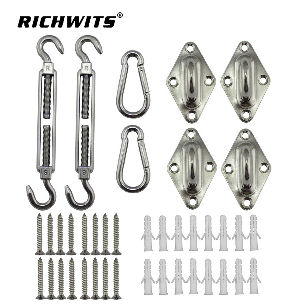5mm 6mm 8mm套装  四角遮阳帆不锈钢304 316配件 遮阳蓬配件