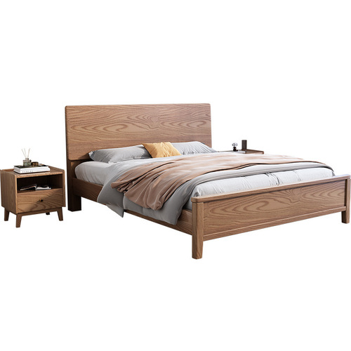 北欧白蜡木实木床原木床简约现代1.5米1.8米单双人床木床主卧家具