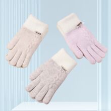 秋冬季手套女防寒保暖骑车全指时尚新款成人针织露指触屏