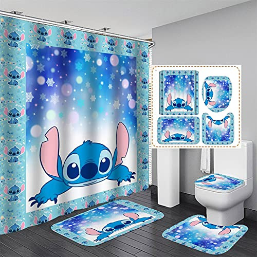 Cross-border Amazon stilley printed shower curtain thickened waterproof bathroom partition curtain factory wholesale