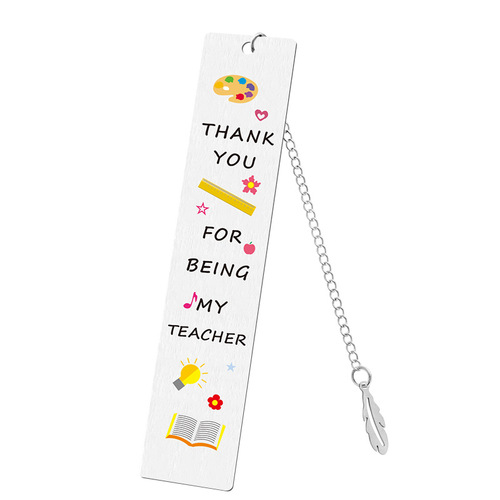 Bookmarks European and American cross-border color-printed stainless steel bookmarks for teachers Teacher’s Day Graduation Season Thanksgiving Gift Metal Bookmarks