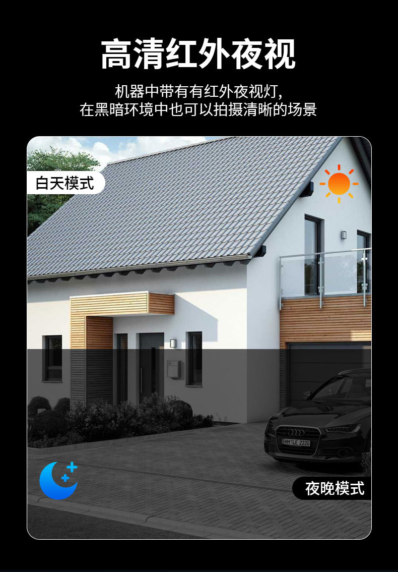 S2摄像头高清1080p夜视WIFI摄像头家用无线摄像机私模监控免插电