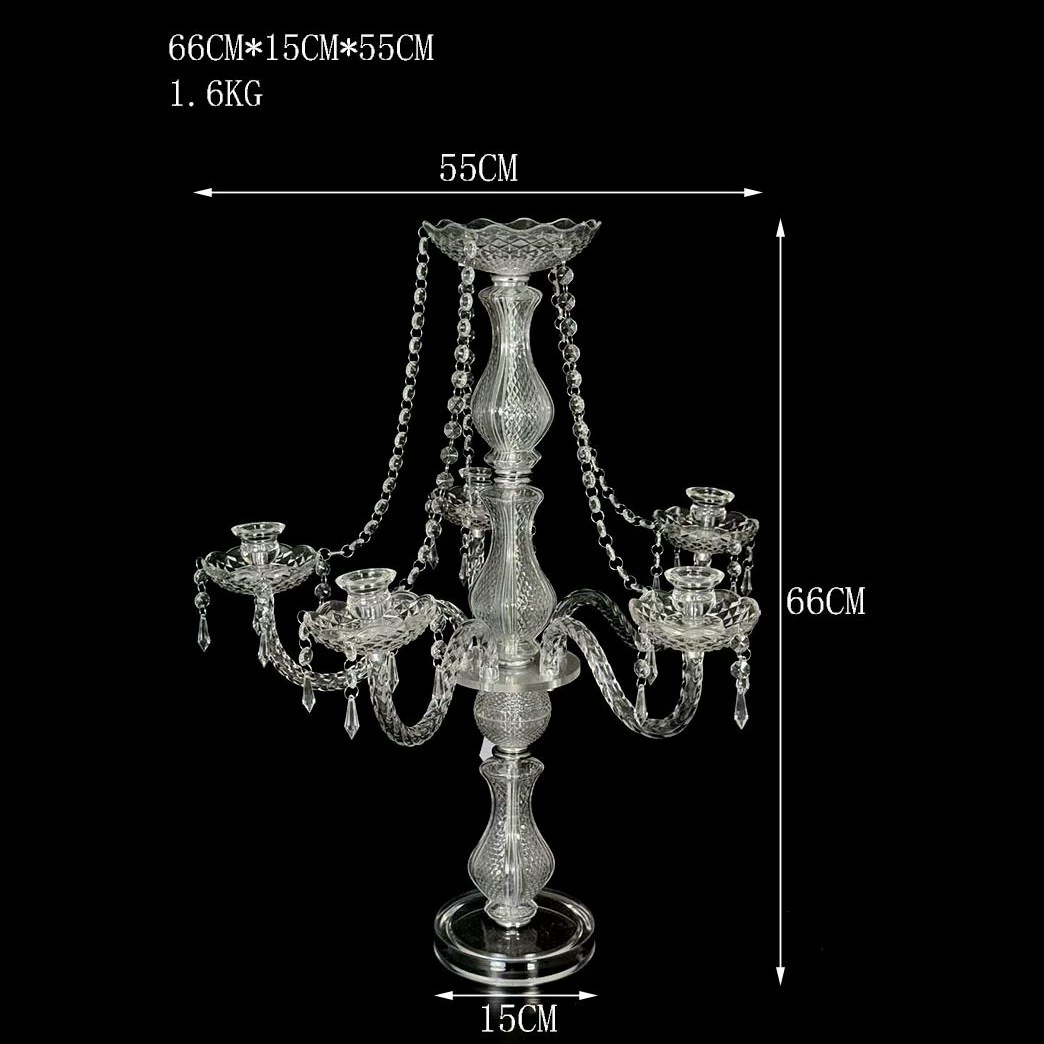 Кросс-бортир European crystal candlestick ornaments candle holder wedding wedding planning ornaments simple dining table candle holder props