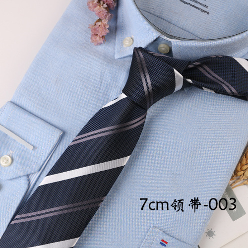 Men's casual business trend 7cm hand tie polyester jacquard striped suit shirt accessories manufacturer