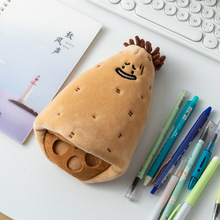 厂家直销藕豆毛绒笔袋莲藕土豆收纳袋创意玩偶礼物毛绒文具收纳包