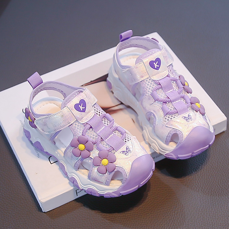 Zapatos casuales de moda de niñas versátiles 2026 verano nuevos niños sandalias de cabeza de malla transpirable zapatos deportivos para correr image 8