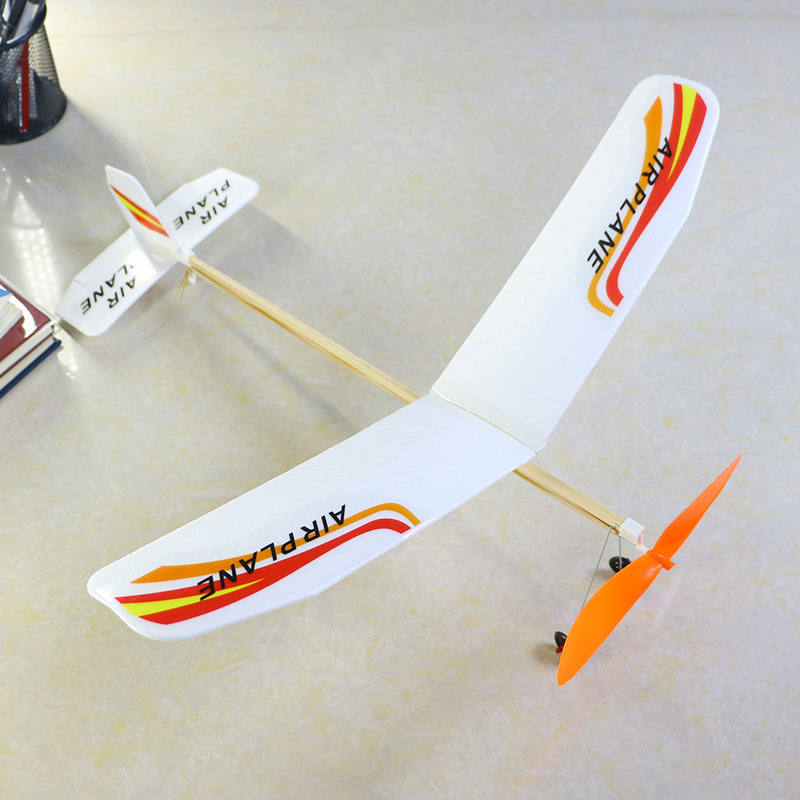 New Thor Single-Wing Rubber Band Powered Hand-Thrown Glider Airplane DIY Kidsren's Toy Scientific Model Aircraft Experiment