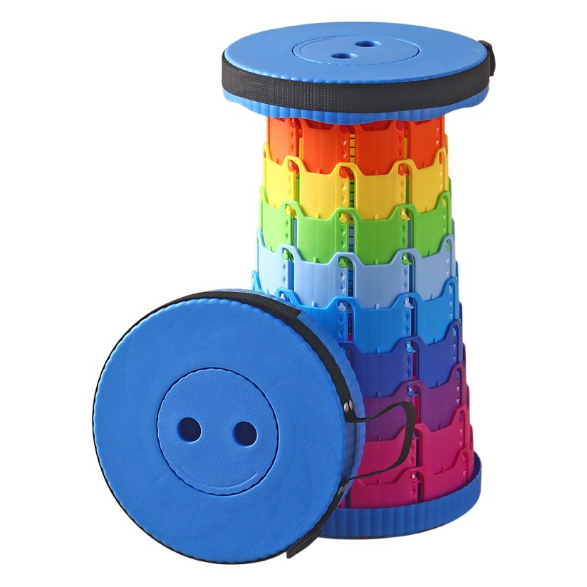 Радужный выдвижной складной табурет на открытом воздухе в очереди поезд Маза рыбалка стул отдых кемпинг Маза портативный дорожный табурет