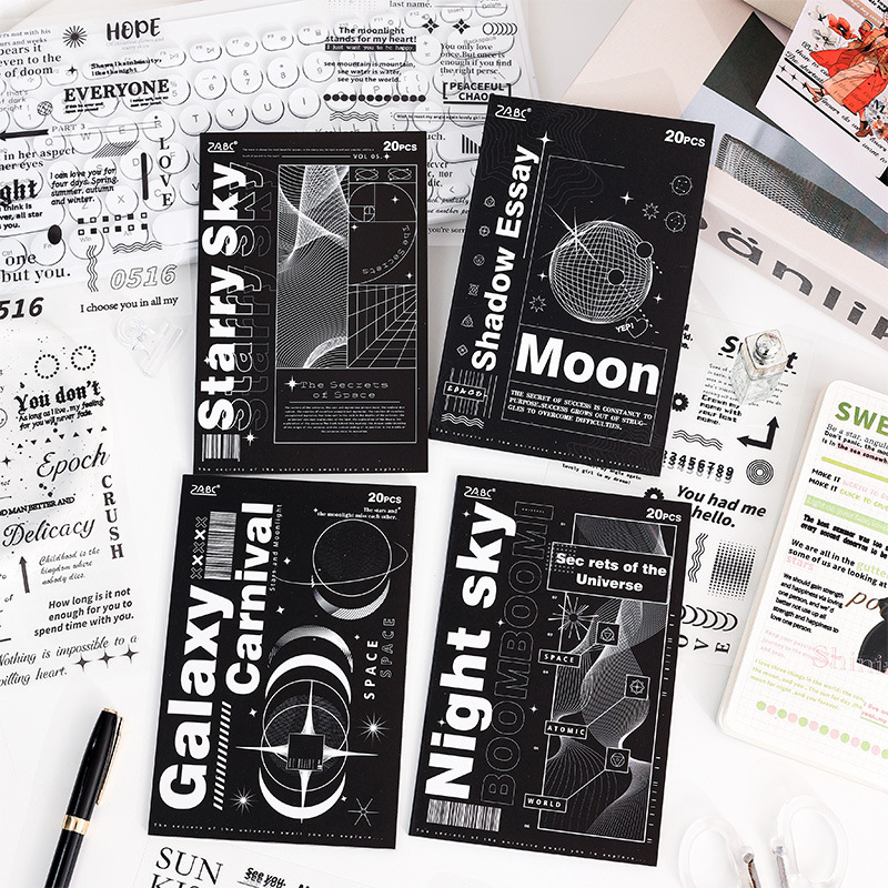 Star Note pegatinas transparentes impermeables para mascotas, pegatinas de diario, pegatinas de retro transfronterizas, pegatinas de material inglés