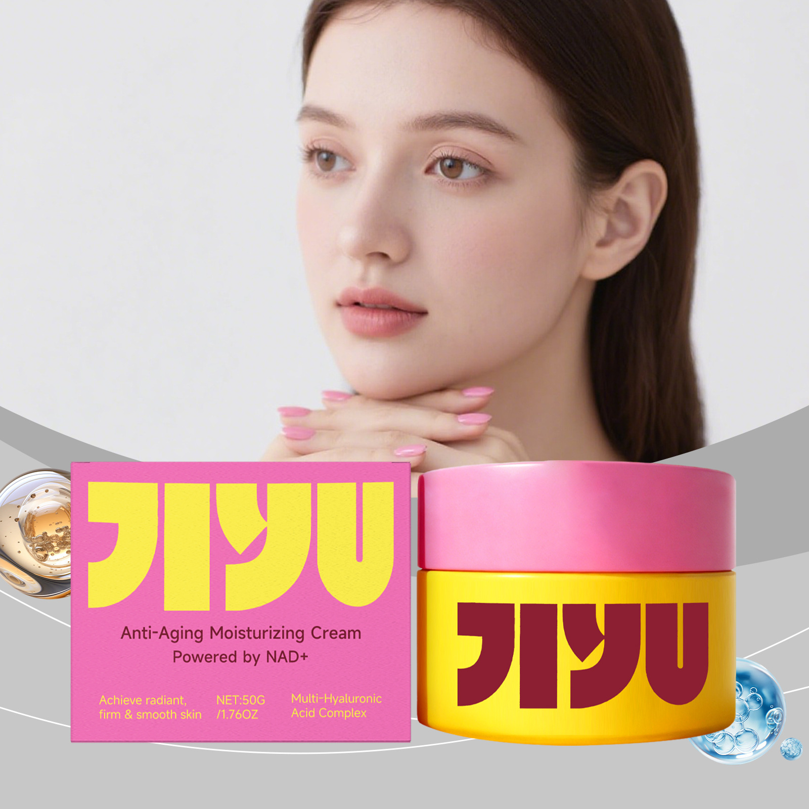 La crema facial es suave y hidratante para proteger la piel facial. La piel es cómoda, ligera y suave.