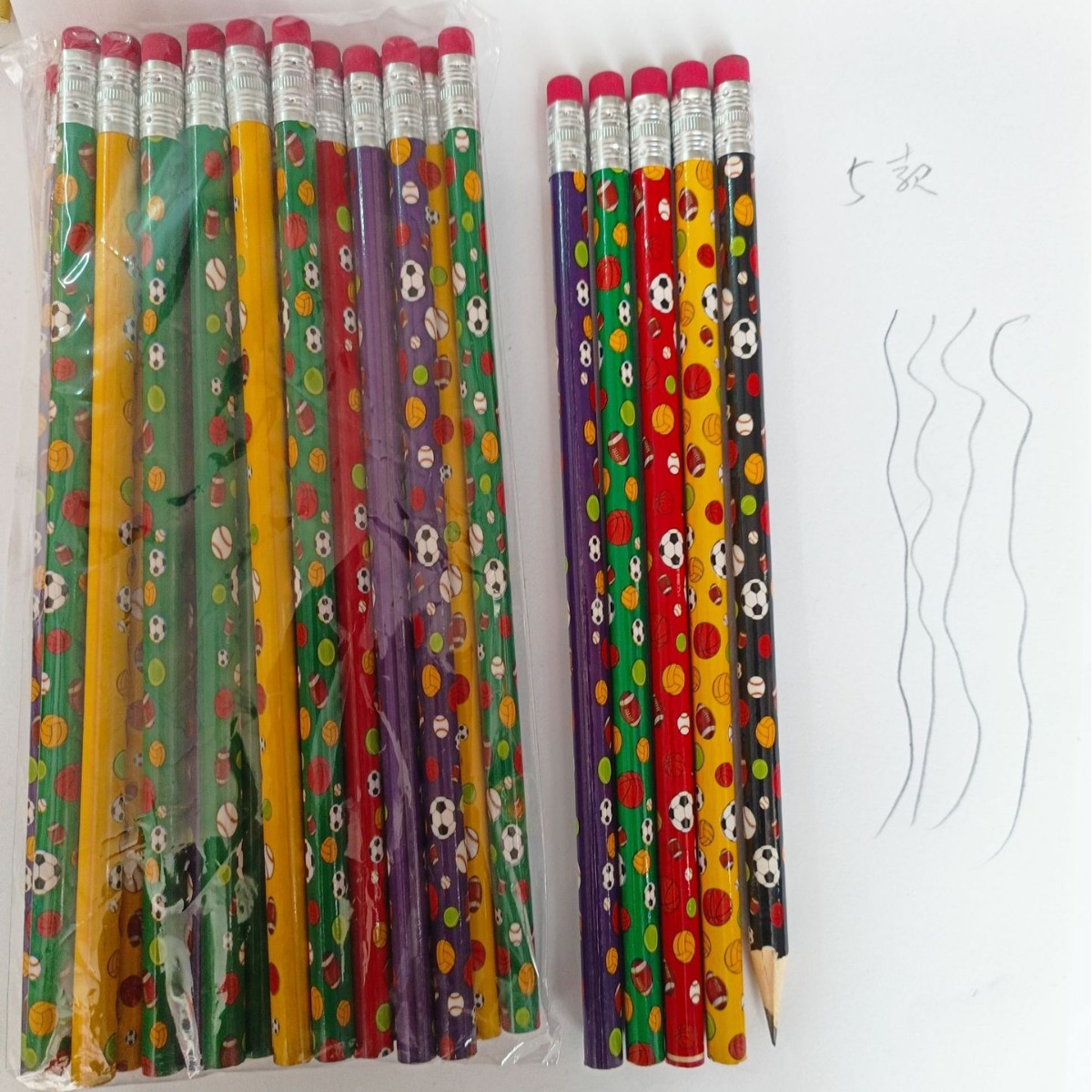 Fútbol Tema 6 color fútbol HB color lápiz impresión bola lindo Comercio exterior lápiz al por mayor