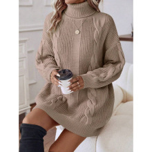 I 22254 High Neck Hip Wrap Dress ���I����ë��ȹ�羳���u