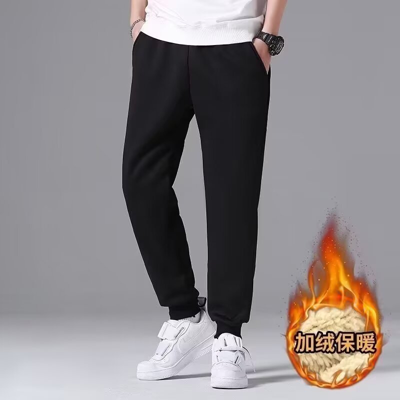 加绒加厚连帽卫衣男士冬季大码开衫上衣羊羔绒拉链休闲运动裤套装|undefined