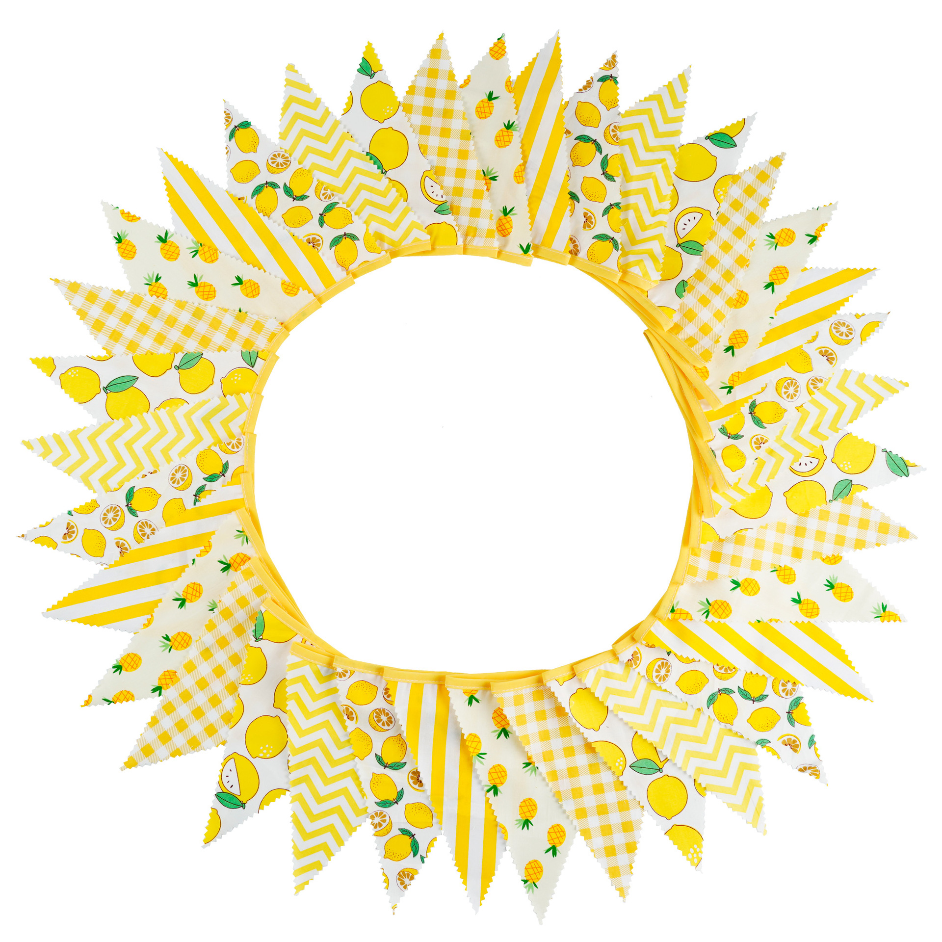 12 Meter 42 Stücke bunte Blumenwellen-Einzelschicht-Baumwolldreiecksflagge Geburtstagsflagge Fotohintergrund Western-Hochzeitsflagge_voghion.com