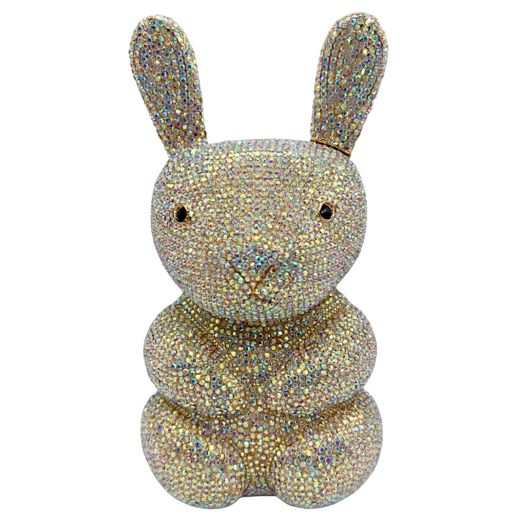Bag de piedra de conejo transfronterizo nuevo conejo con diamantes bolsas de cena de fiesta de diamantes llenos bolsas de mano de mujer nuevo