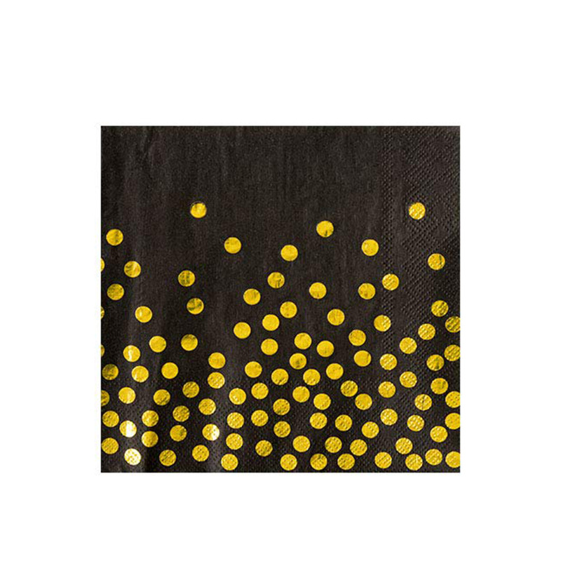 Transfronterizo de 7 pulgadas de 9 pulgadas Placa de papel dorado desechable traje vajilla dorado Placa de papel de lunares decoración del partido Placa de papel comercio exterior