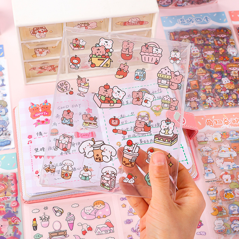 Lindo dibujos animados pegatinas kindergarten niños recompensa pasta mano cuenta Material teléfono móvil cáscara taza de agua decoración DIY pegatinas