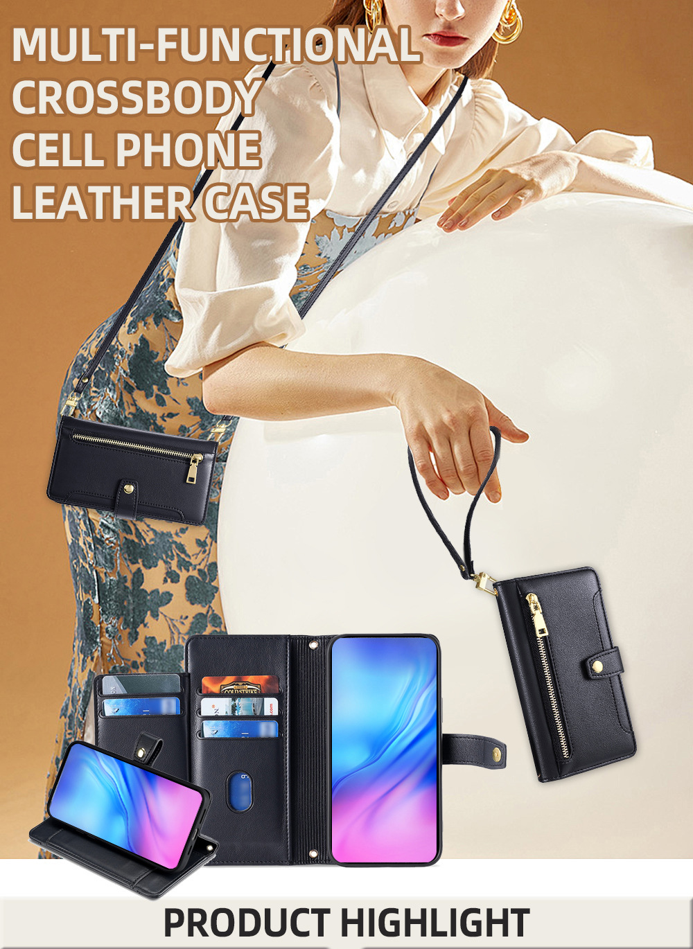 TechGlobe TechGlobe compatibile con iPhone 17 Flip Cover 13 Crossbody 15 Lanyard 16 Custodia multifunzionale in pelle per telefono 12 Pro_voghion.com