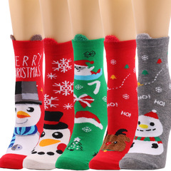 Cross-border new autumn women's Christmas Santa reindeer women's fashionable socks Christmas socks Santa socks
