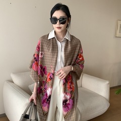 新しい秋冬の綿の麻の大きい方の巾の女性の装飾のショールのプリントのシルクのタオルの旅行の写真を撮る保温のマフラーの日焼け止めのショール