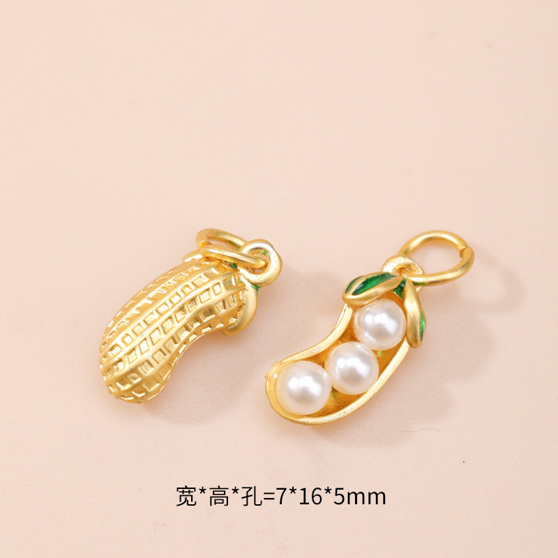 高保色沙金水滴帽珍珠小滴溜吊坠 diy饰品手链耳环发簪饰品配件批|undefined
