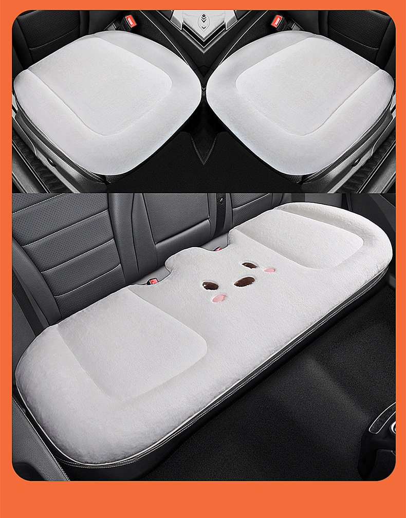 Thickened Car Seat Cushion Winter Short Rabbit Plush Warm Universal Seat Cover