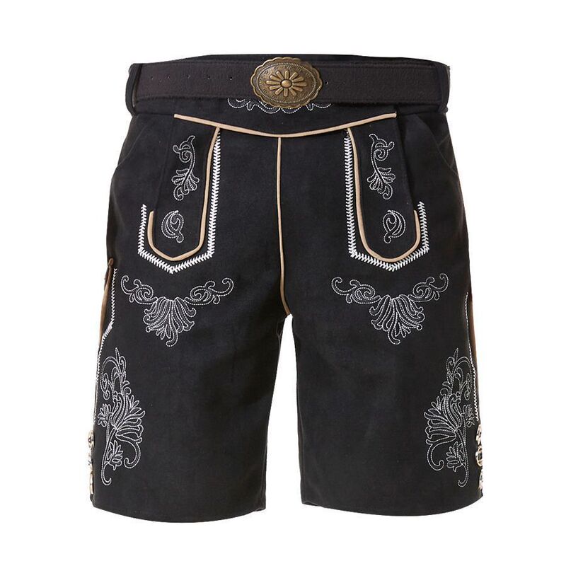 Cross-Border Export German Oktoberfest Adult Men's Traditional Festival Party Ethnic Clothing Printed Shorts with Belt