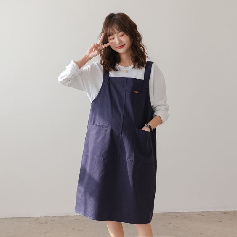 Spring new maternity dress Korean style loose belly-covering suspender dress for pregnant women trendy mom Western style age-reducing dress Spring new maternity dress Korean style loose belly-covering suspender dress for pregnant women trendy mom Western style age-reducing dress