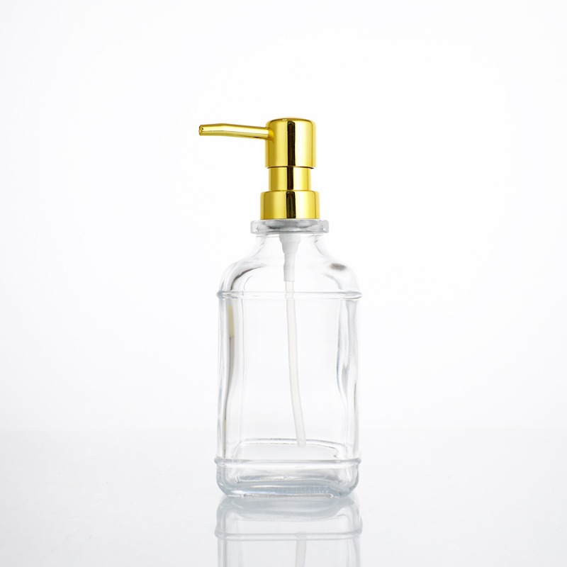 Botella de desinfectante para manos Botella de vidrio acondicionador de cabello champú de hotel Botella transparente de presión doméstica botella dividida de gel de baño image 12