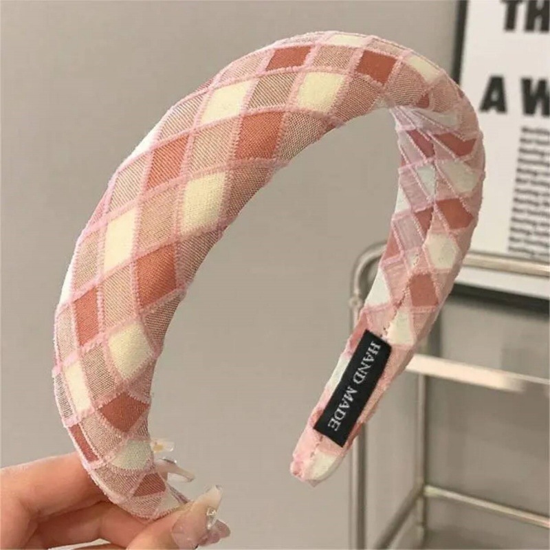 海绵格纹发箍女外出百搭发卡头箍高级感高颅顶发饰新款高颅顶发箍|undefined