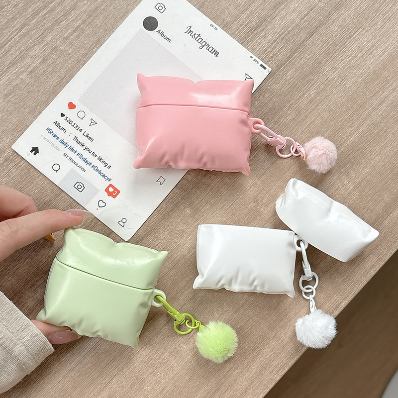 可爱彩色枕头AirPods pro苹果蓝牙耳机壳2/3/4代卡通保护套适用潮|undefined