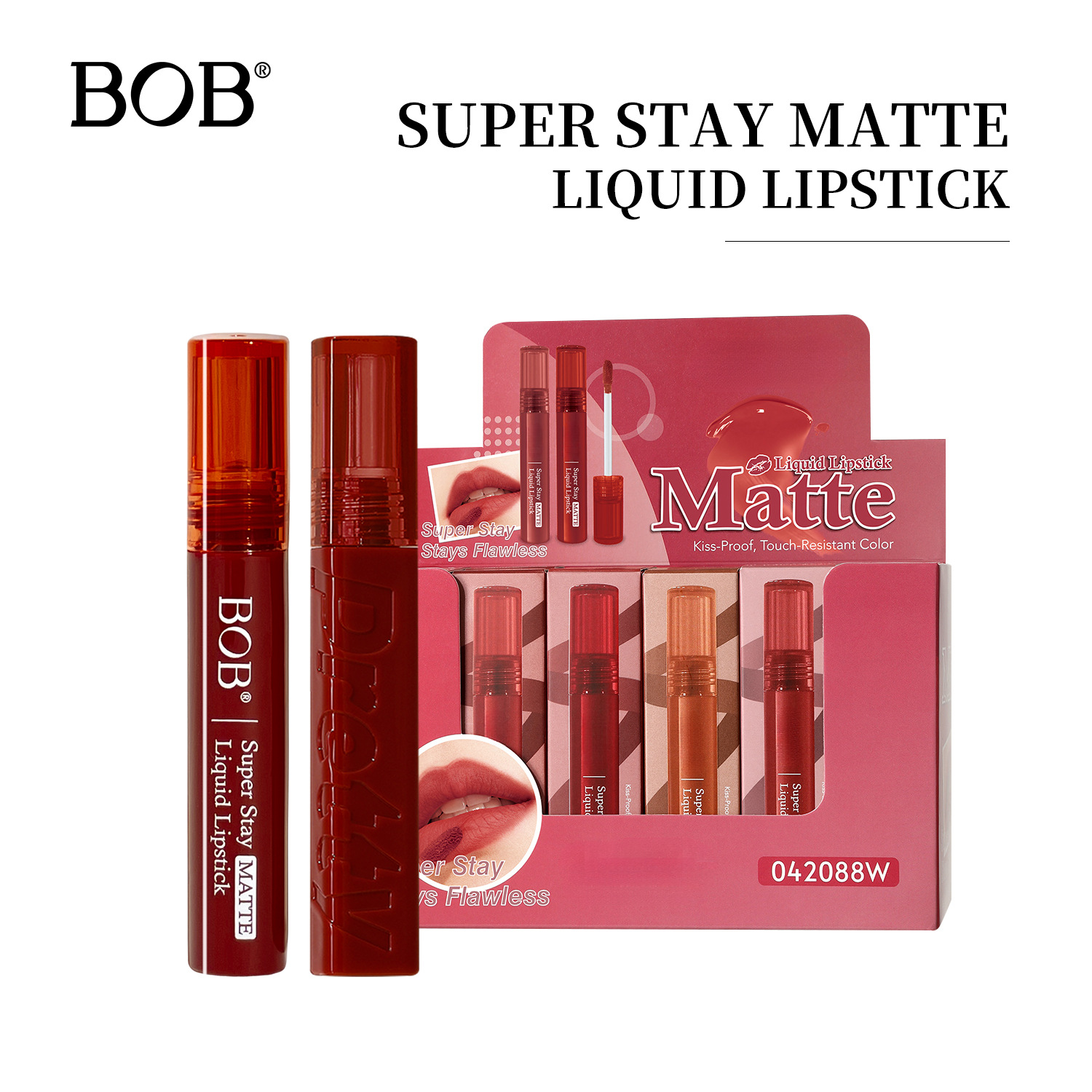 Rouge à lèvres brillant Cross-Border Authentic Bob Gloss, couleur riche et longue tenue, fini mat velouté effet nude._voghion.com