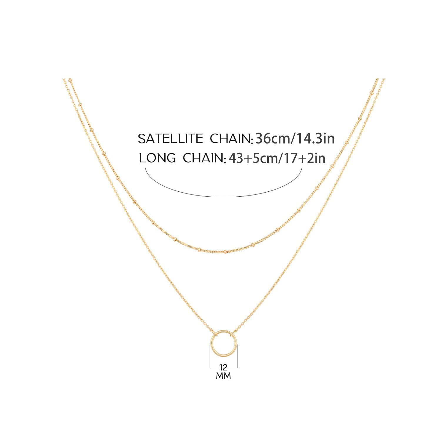 7g Weight Layered Necklaces Classification Daily Occasion Stainless Steel, Titanium Steel Material Circle Pattern Women'S Gender Plating Design Simple Style Style Simple Style Circle Stainless Steel Titanium Steel Plating Layered Necklaces 6