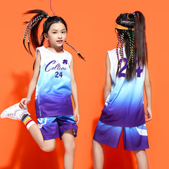 New Trend Children Student Sports Team Printed Number Basketball Uniform Short Sleeve Breathable Basketball Clothes Set for Boys
