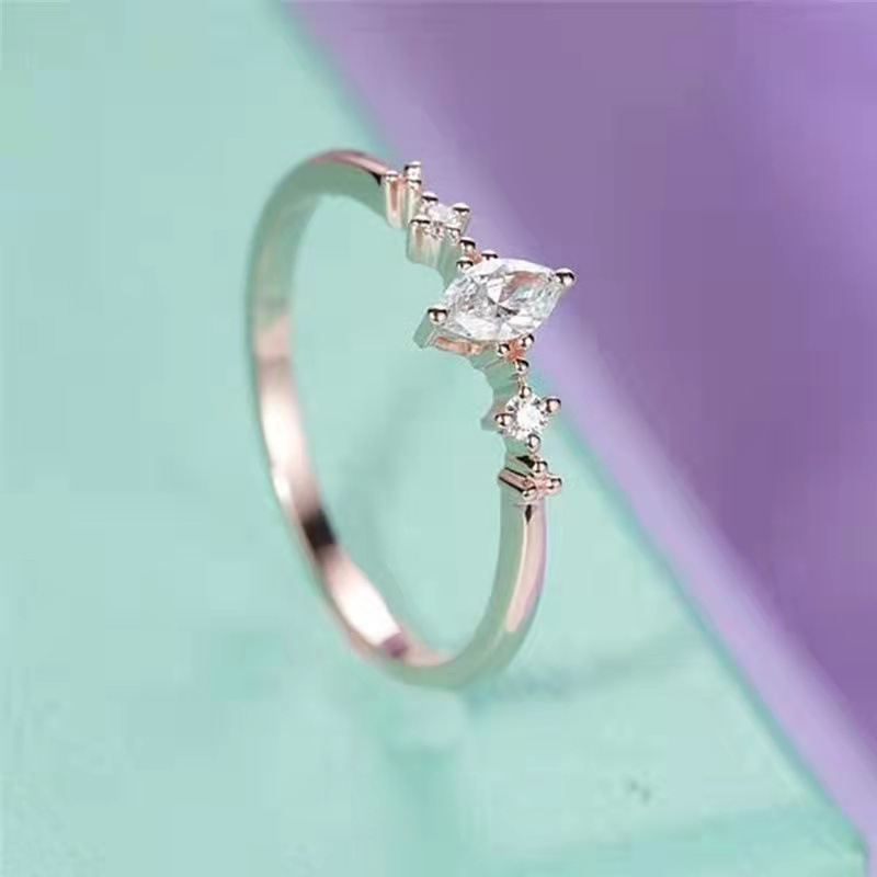 Daily Occasion Simple Style Horse Eye Alloy Inlay Zircon Women's Rings