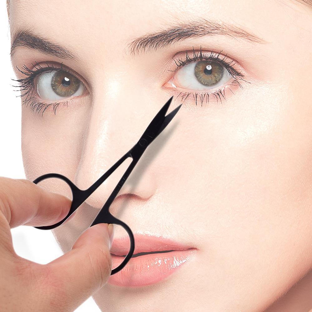 Manufacturer wholesale stainless steel beauty scissors for trimming eyebrows, eyelashes, nose hair and eyelids, iron elbow, professional eyebrow trimming scissors